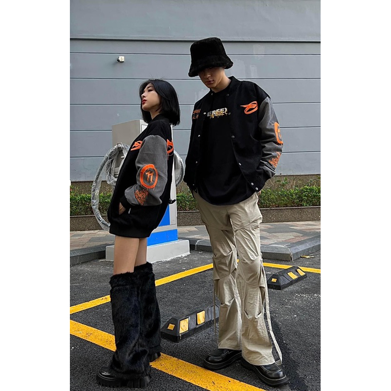 Áo khoác Perfext Varsity Jacket Nhung Tăm Lót Dù, Hoạ Tiết Thêu
