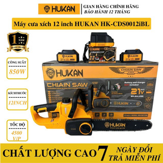 Máy cưa xích hukan 12 inch pin 21v - cưa xích hukan hk-cds012ibl động cơ không chổi than công suất 850w