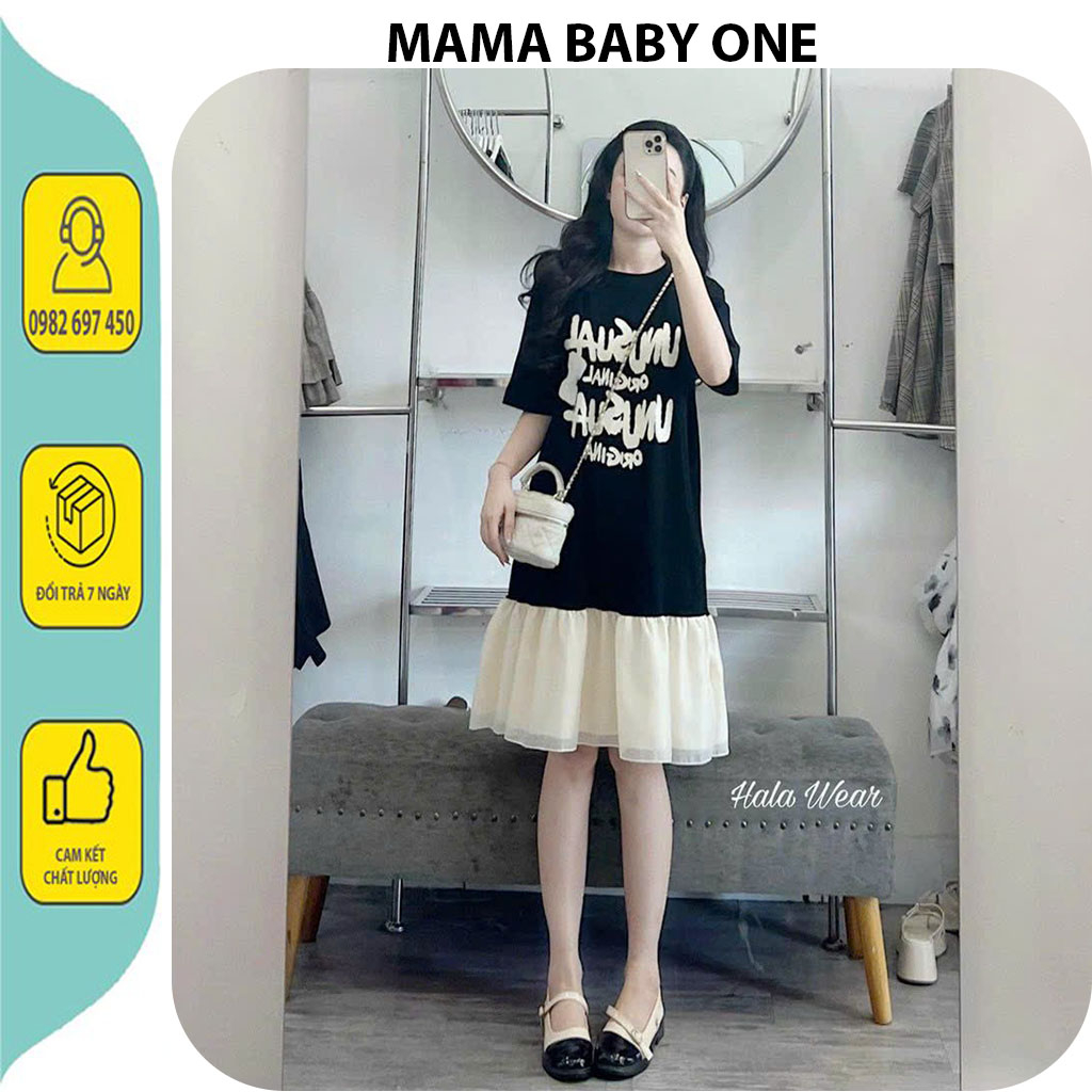 [V400] Váy Bầu Đầm Bầu Babydoll Tiểu Thư Đuối Cá Dáng Xòe Đầm Bầu Cotton Mềm Mát Đi Làm, Chơi Thoải Mái Fresize Giá Rẻ