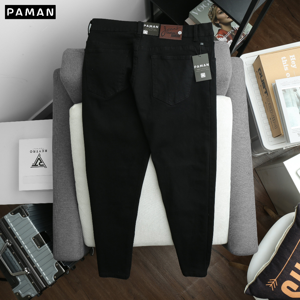 Quần jeans dài nam Bigsize 60-90kg PAMAN dáng basic co giãn rộng rãi 5 màu cao cấp dày dặn chất lượng 004QD