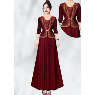 Đầm Dạ Hội Trung Niên cho mẹ-Đầm Trung Niên Cao cấp kim sa bigsize