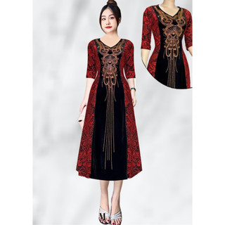 Đầm Dạ Hội Trung Niên cho mẹ-Đầm Trung Niên Cao cấp kim sa bigsize