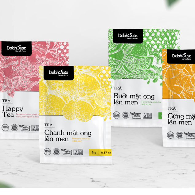 Trà Thảo Dược - Trà Bưởi Mật Ong Lên Men - Giảm Rụng Tóc, Giảm Cân- Ngăn Ngừa Táo Bón - Hộp 75g