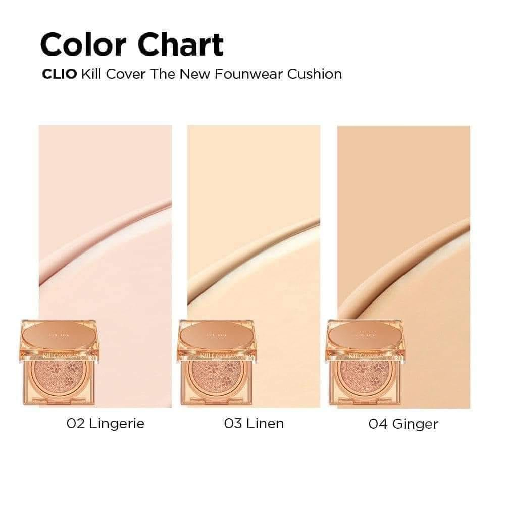 Phấn Nước Che Khuyết Điểm Clio Kill Cover The New Founwear SPF50+ PA+++ 15g (Tặng kèm lõi+sticker)