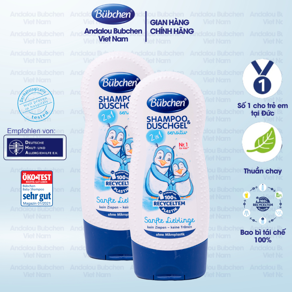 Combo 2 Sữa Tắm - Gội Bubchen Dành Cho Da Nhạy Cảm Cho Bé 230ml