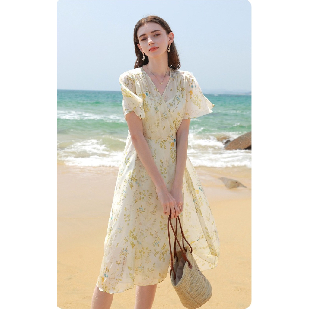 X209 Váy hoa xuất dư của X.YING