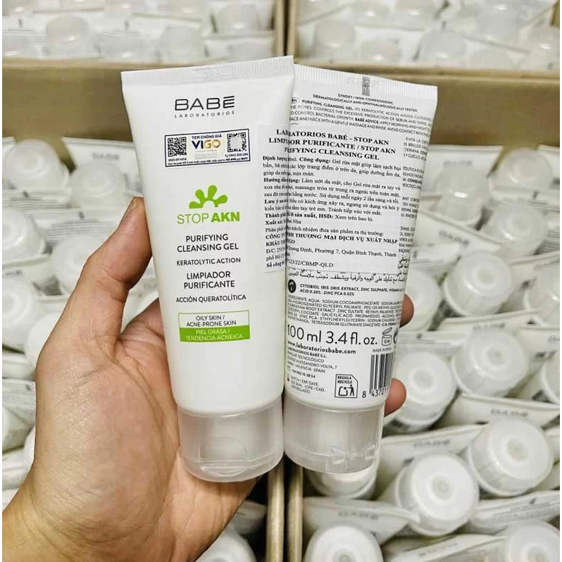 Sữa Rửa Mặt BABE - BABÉ Stop Akn Purifying Cleansing Gel Cho Da Dầu Mụn