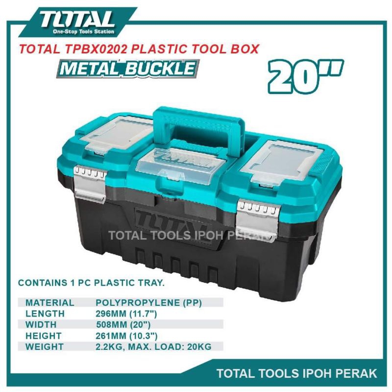 Thùng đựng đồ nghề 20 inch (khoá kim loại, 20Kg) TOTAL TPBX0202