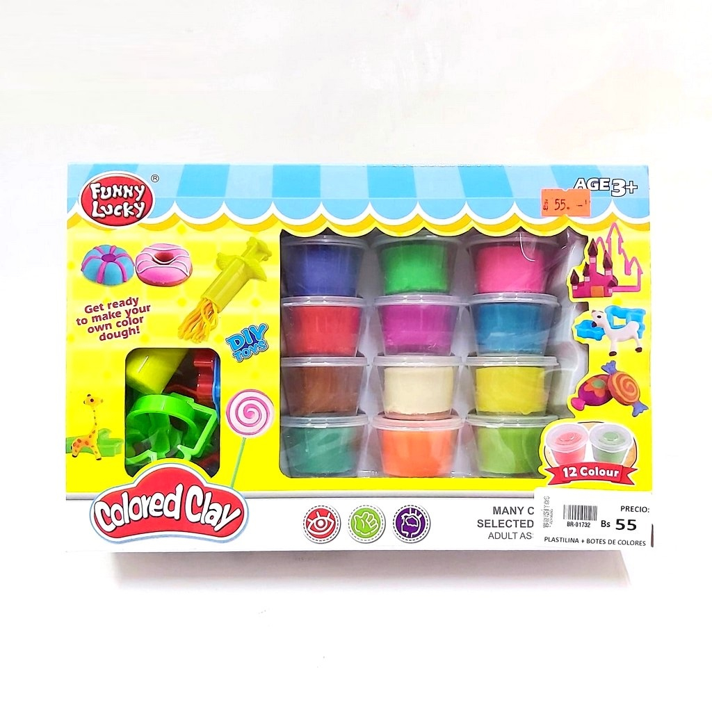 Bộ đất sét 12 màu nặn làm bánh kem color dough dành cho trẻ em