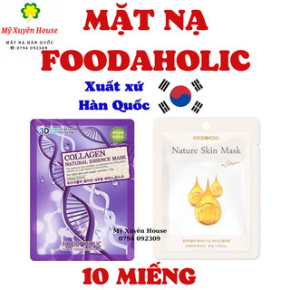 10 miếng mặt nạ collagen 3d foodaholic hàn quốc chính hãng
