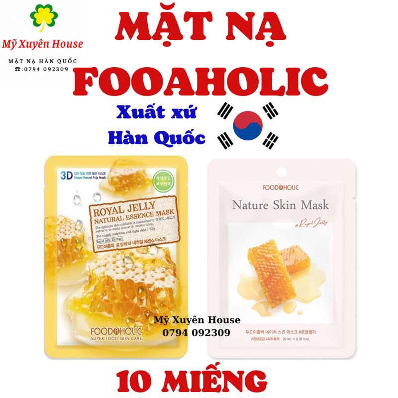 10 miếng mặt nạ mật ong 3d foodaholic hàn quốc chính hãng