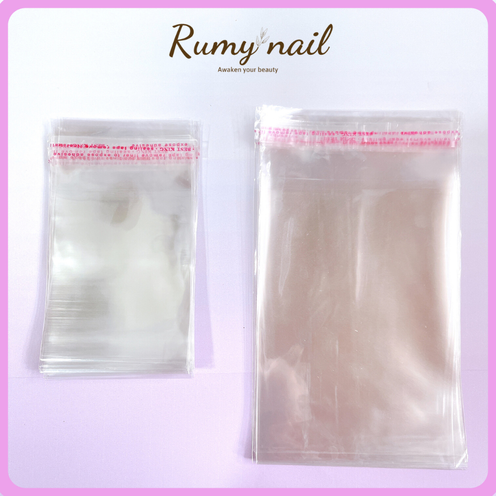 Túi bóng, túi đựng thẻ nailbox, phụ kiện nailbox, túi opp dán miệng