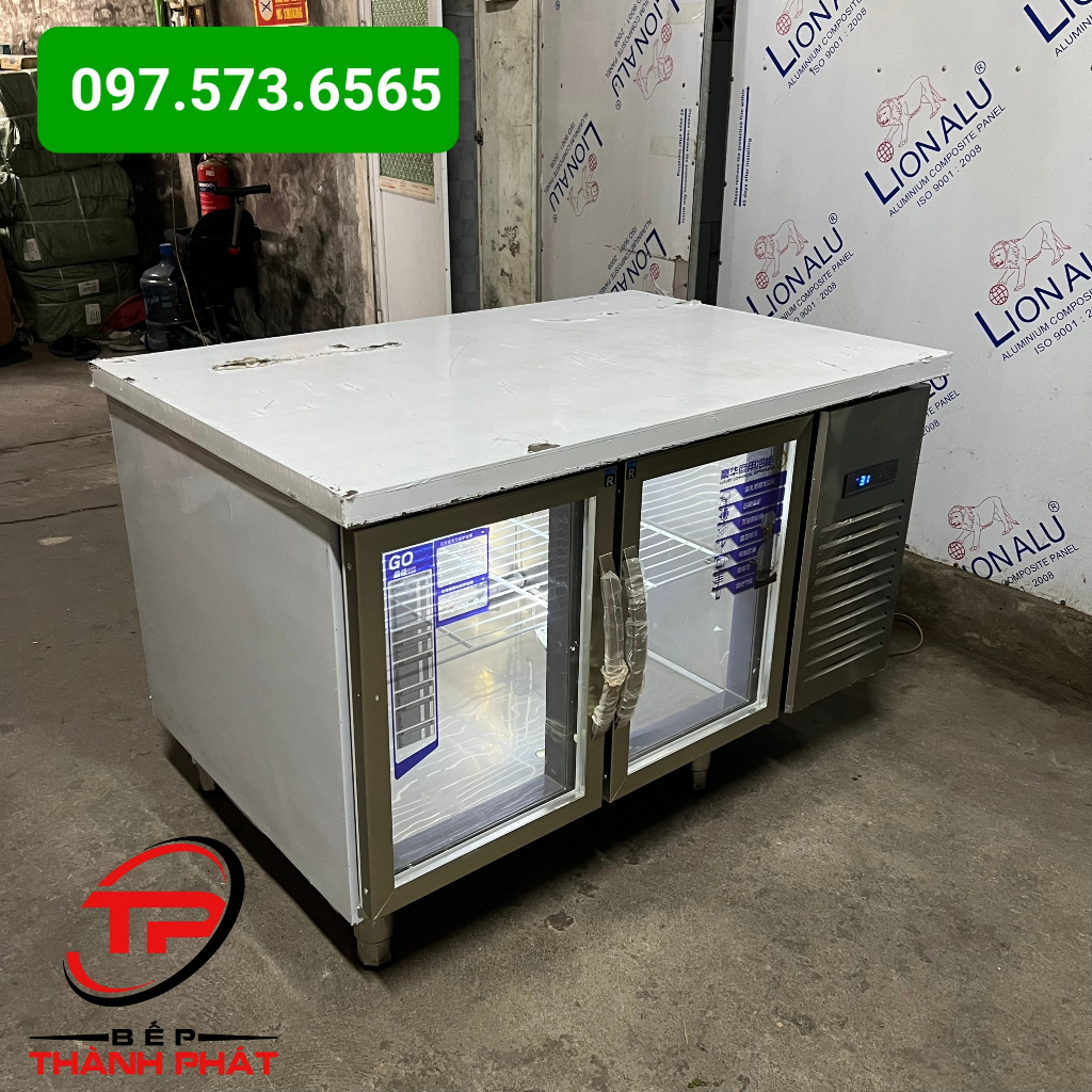 Bàn Mát Cánh Kính 1.2m . Tủ Lạnh Cánh Kính Trưng Bày. Bảo hành 2 năm