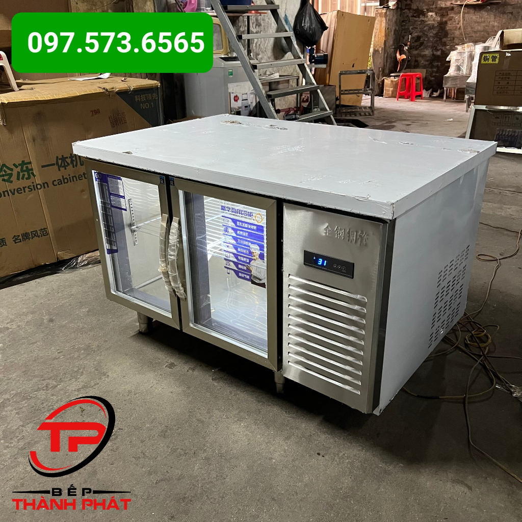 Bàn Mát Cánh Kính 1.2m . Tủ Lạnh Cánh Kính Trưng Bày. Bảo hành 2 năm