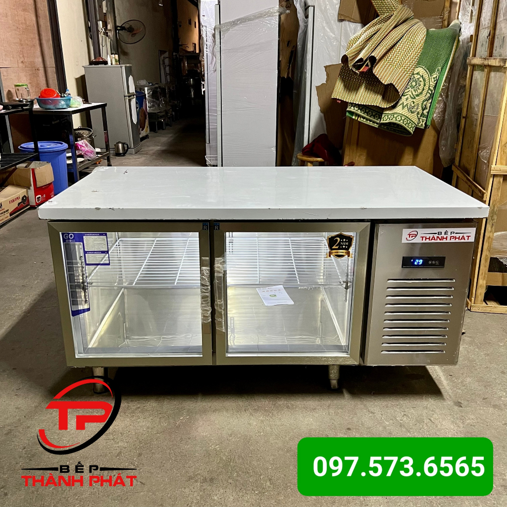 Bàn Mát Cánh Kính 1.5m . Tủ Lạnh Cánh Kính Trưng Bày. Bảo hành 2 năm