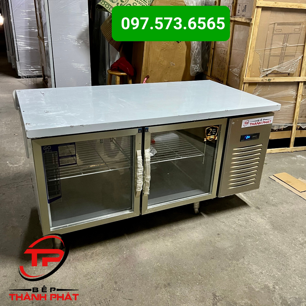 Bàn Mát Cánh Kính 1.5m . Tủ Lạnh Cánh Kính Trưng Bày. Bảo hành 2 năm