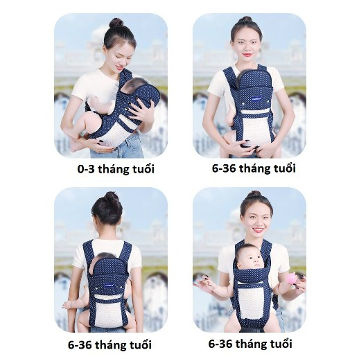 Đai, địu 4 tư thế cho bé 0-36 tháng