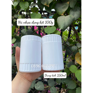 Combo 100 hủ nhựa hdpe 100g nắp vặn đựng bột/ đựng keo