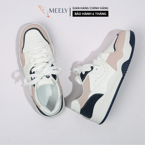 Giày Sneaker Nữ Đế Bằng MEELY Phối Màu Trẻ Trung, Cá Tính, Năng Động - N94