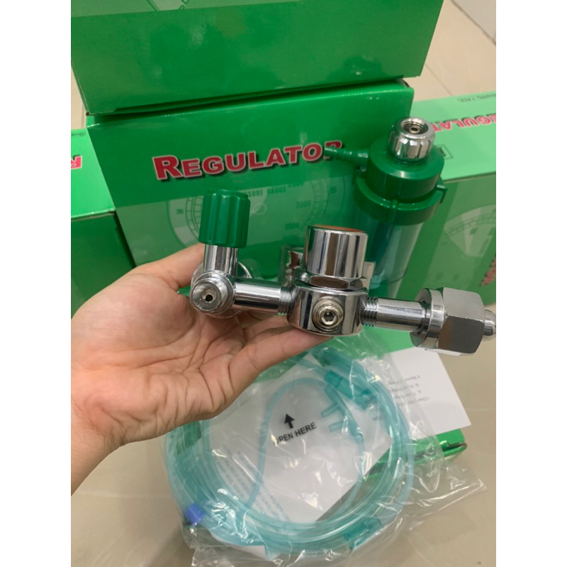 Đồng hồ oxy y tế đo áp suất bình khí Regulator