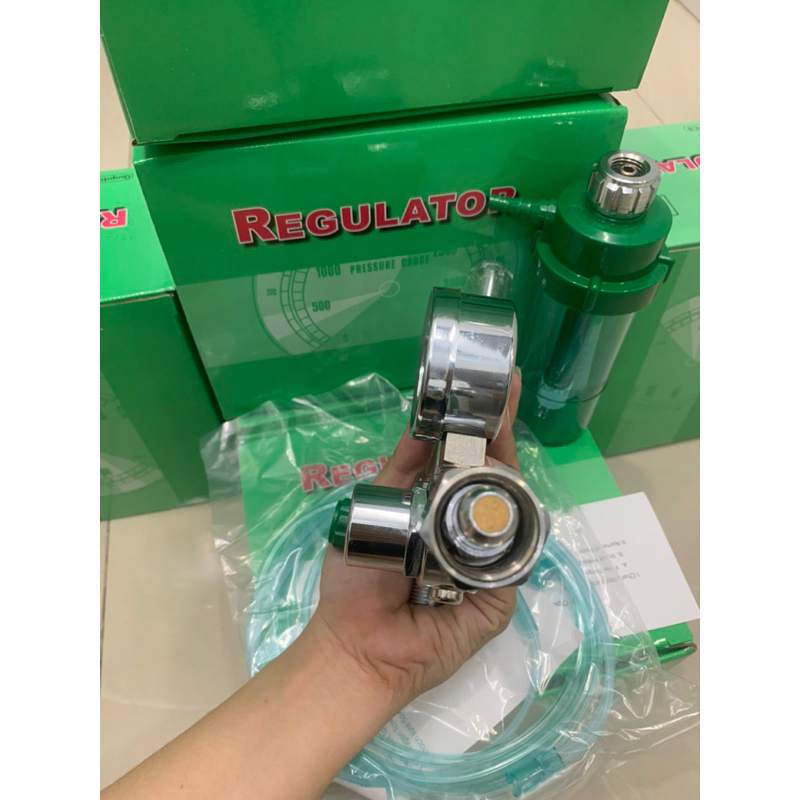 Đồng hồ oxy y tế đo áp suất bình khí Regulator