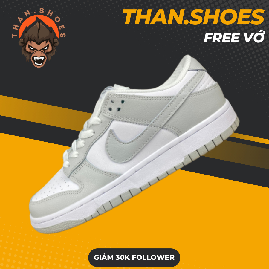 Giày SB Dunk Low Grey Fog, SB Xám Trắng - Than.Shoes