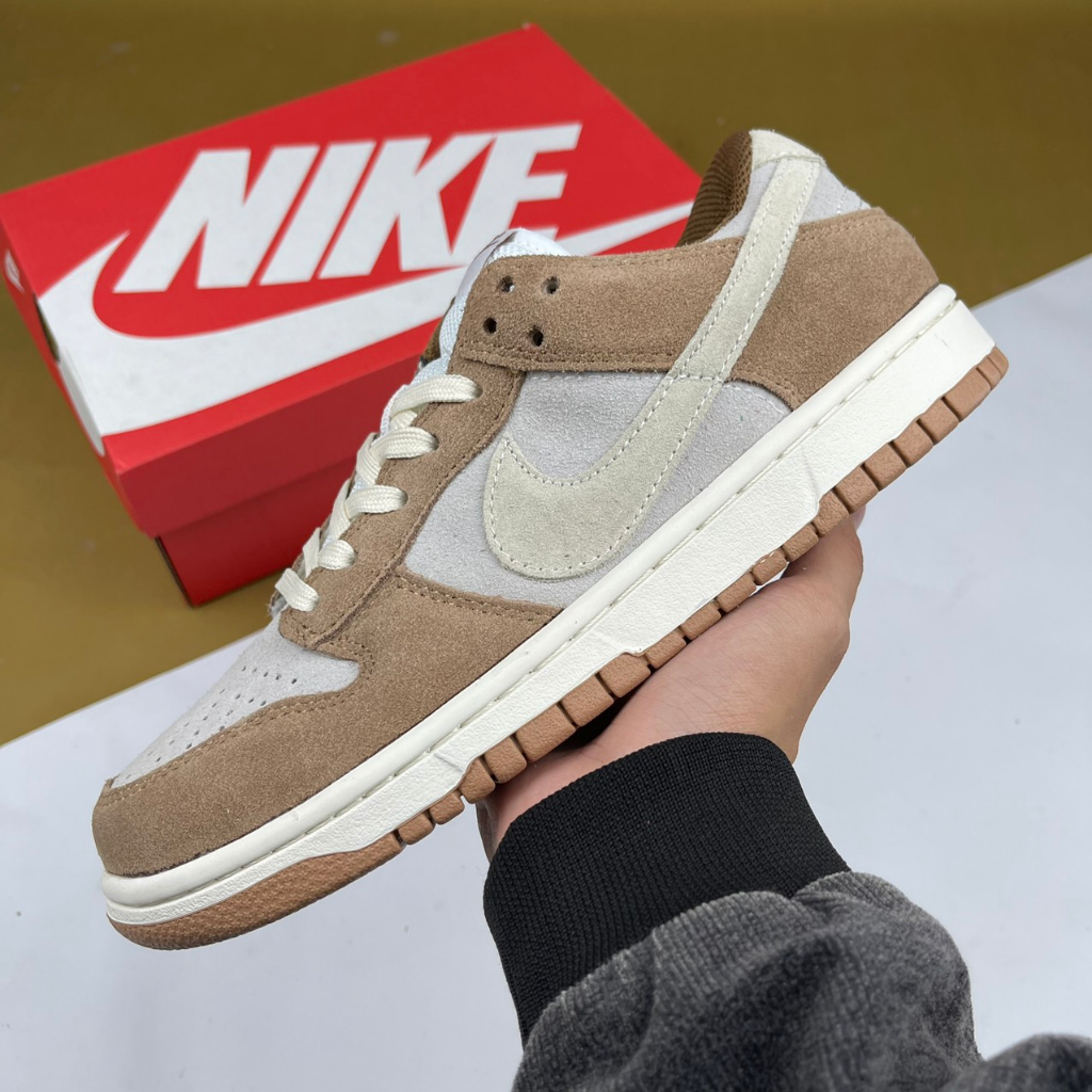 Giày SB Dunk Low Premium Medium Curry, SB Nâu Bản Da Nhám - Than.Shoes