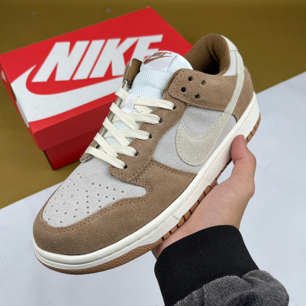 Giày SB Dunk Low Premium Medium Curry, SB Nâu Bản Da Nhám - Than.Shoes