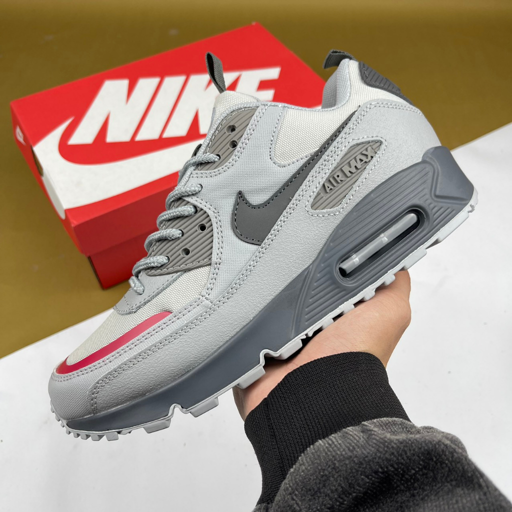 Giày Max 90 Surplus Wolf Grey Pink Salt, Max 90 Xám Full - Than.Shoes