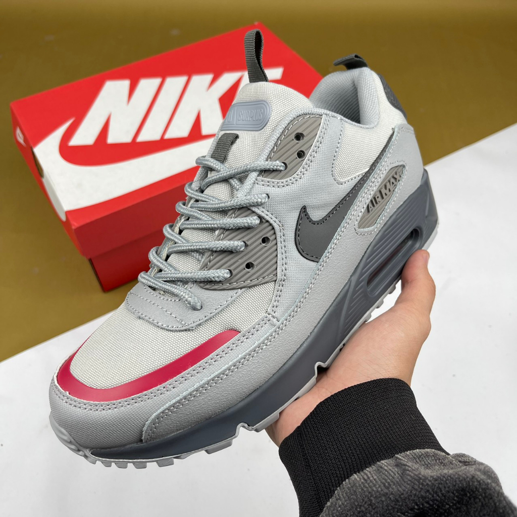 Giày Max 90 Surplus Wolf Grey Pink Salt, Max 90 Xám Full - Than.Shoes