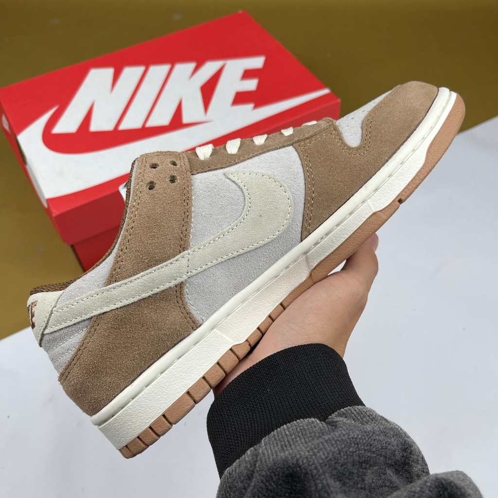 Giày SB Dunk Low Premium Medium Curry, SB Nâu Bản Da Nhám - Than.Shoes
