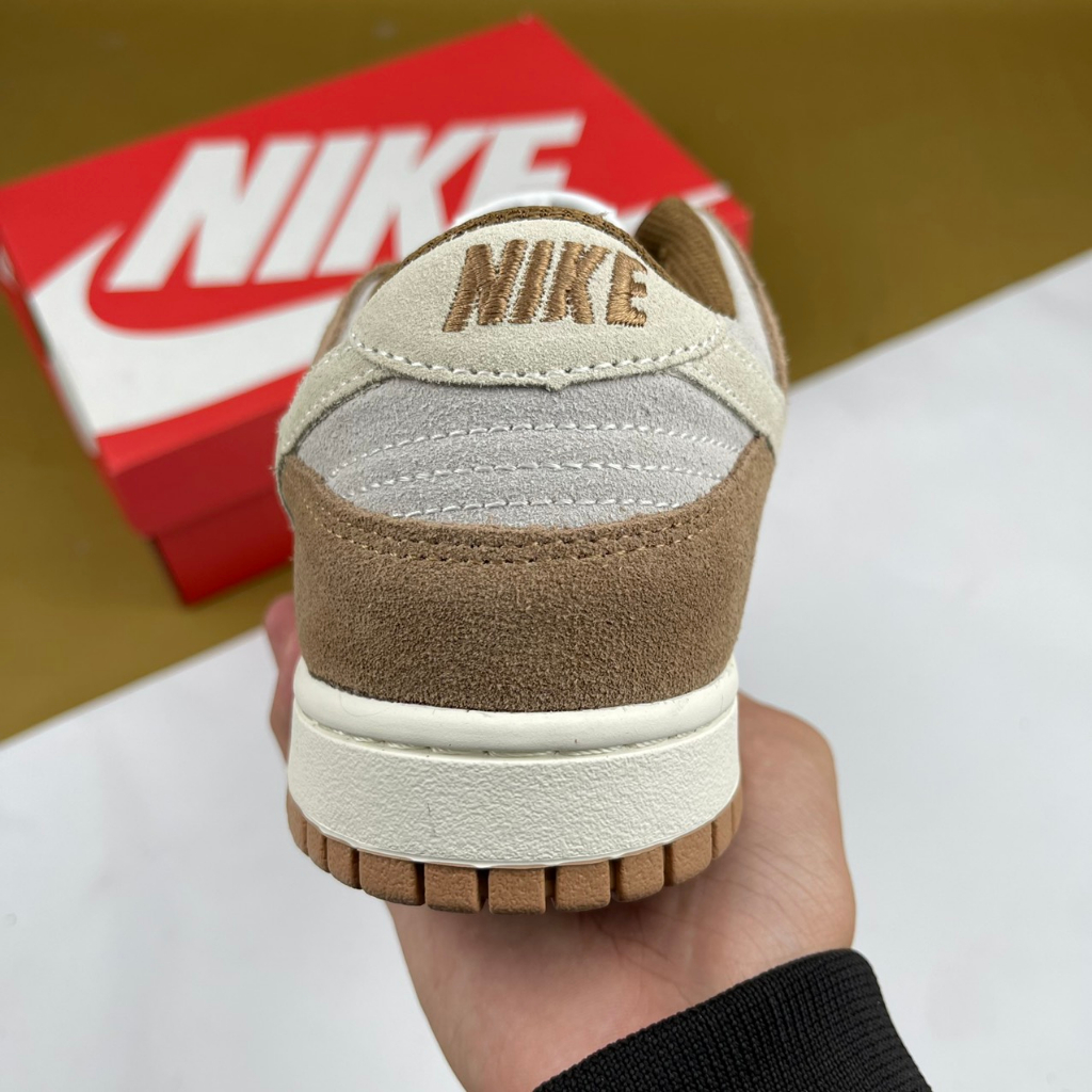 Giày SB Dunk Low Premium Medium Curry, SB Nâu Bản Da Nhám - Than.Shoes