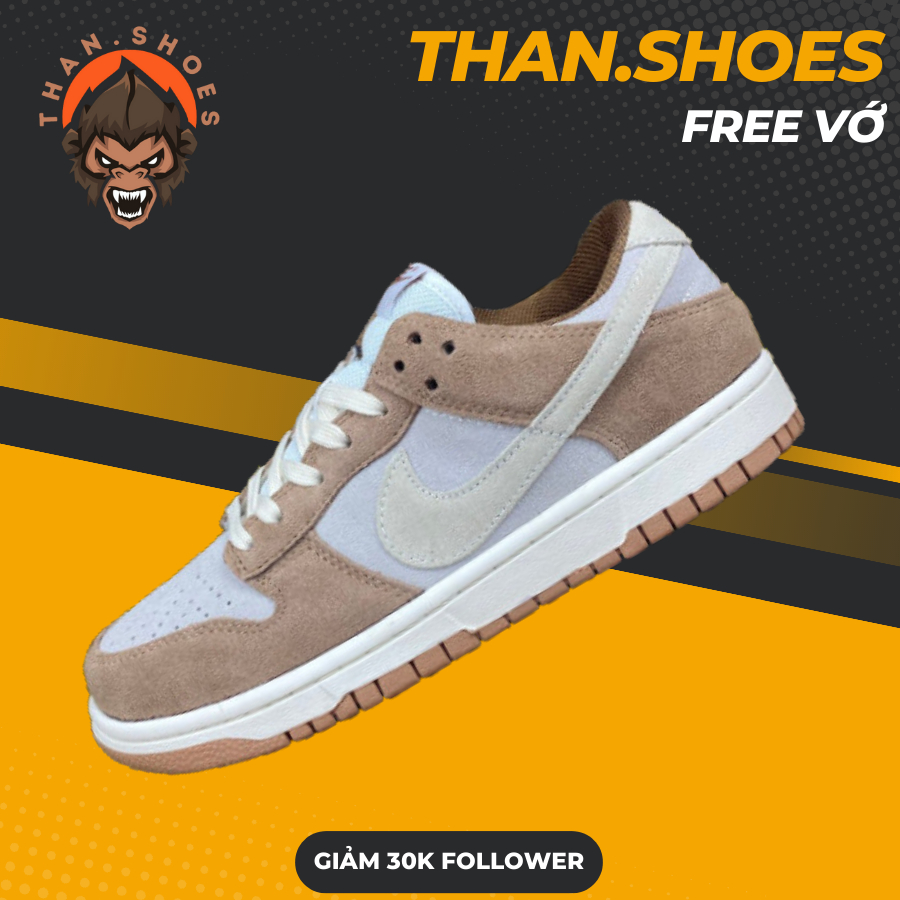 Giày SB Dunk Low Premium Medium Curry, SB Nâu Bản Da Nhám - Than.Shoes