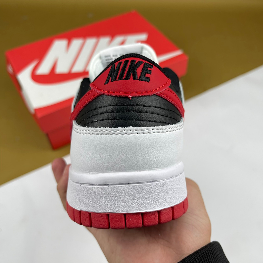 Giày SB Dunk Low Retro White Black University Red, SB Trắng Đen Móc Đỏ - Than.Shoes