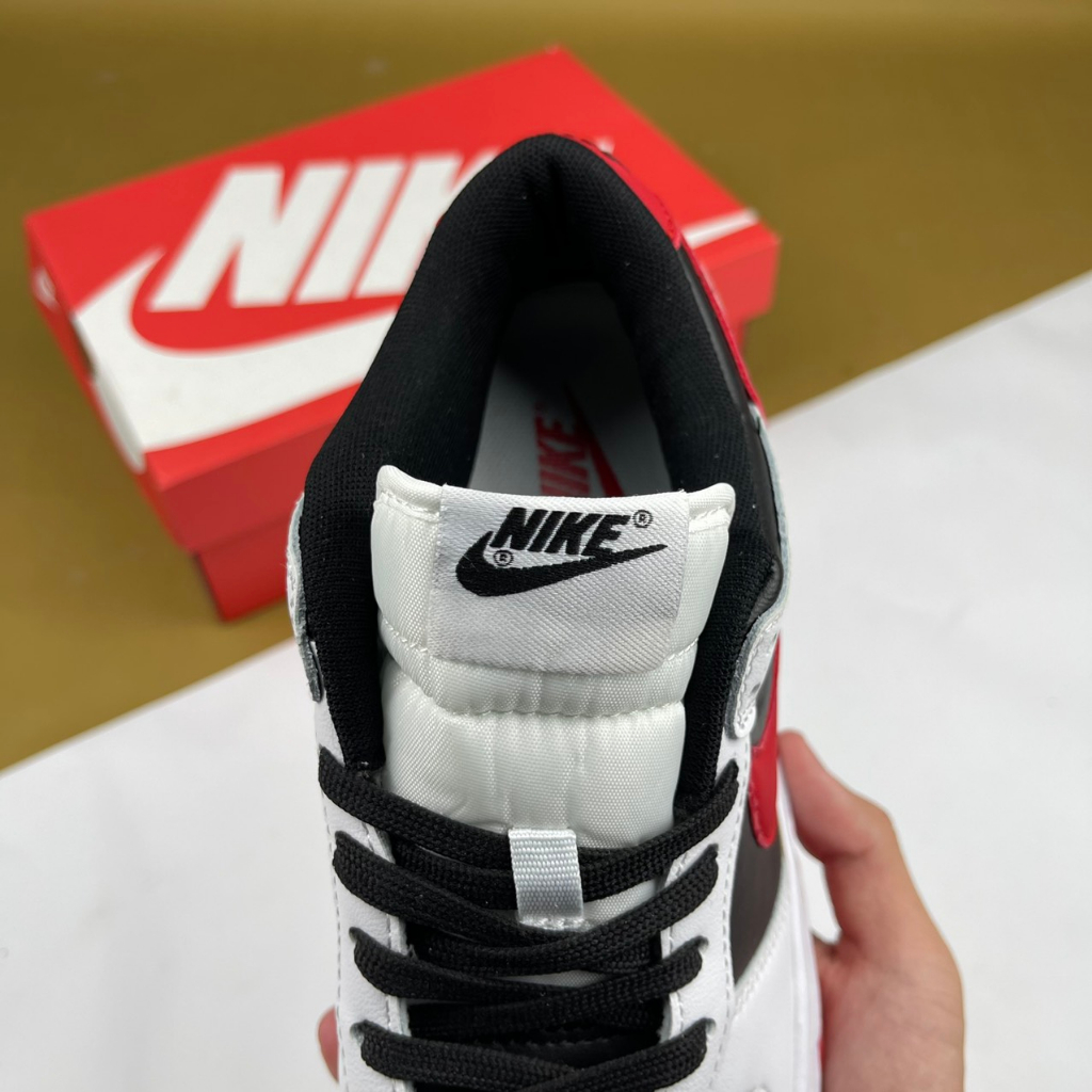 Giày SB Dunk Low Retro White Black University Red, SB Trắng Đen Móc Đỏ - Than.Shoes