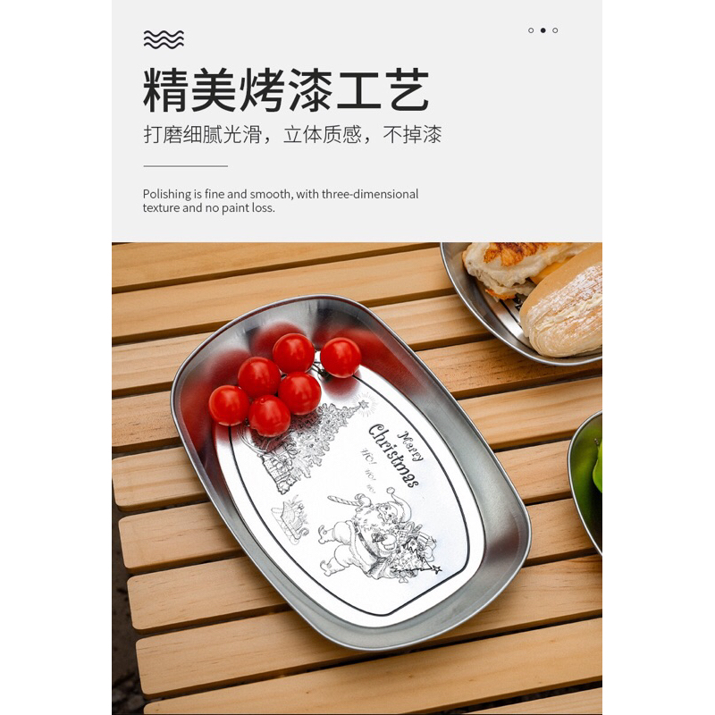 Đĩa thức ăn inox mang dã ngoại cắm trại