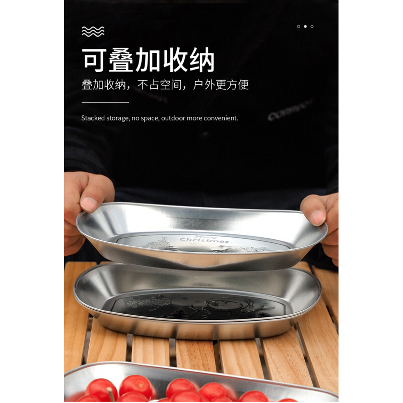 Đĩa thức ăn inox mang dã ngoại cắm trại