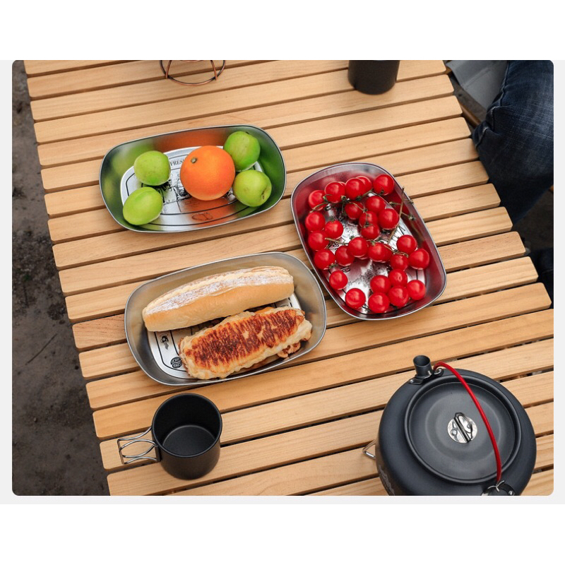 Đĩa thức ăn inox mang dã ngoại cắm trại