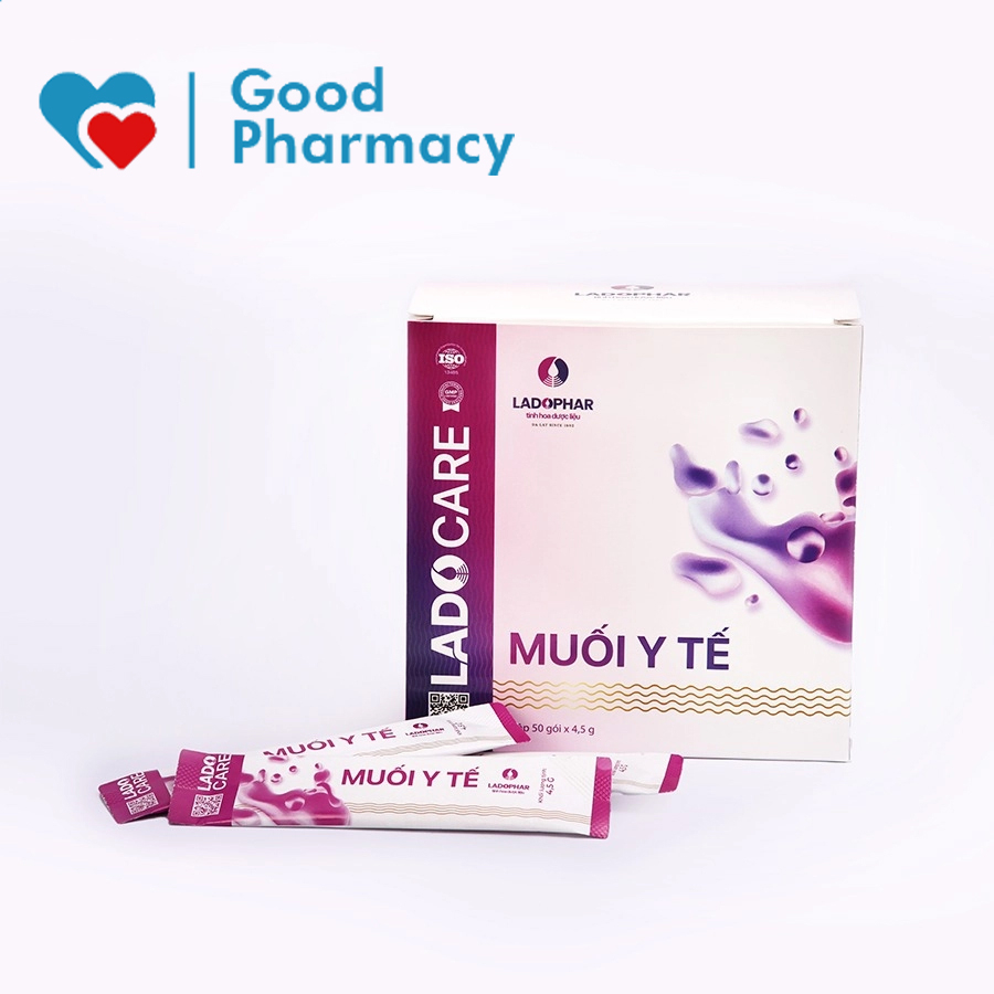 Muối y tế Lado Care pha súc miệng, vệ sinh mũi họng, rửa vết thương, an toàn cho cả gia đình [Ladophar, Natri Clorid]