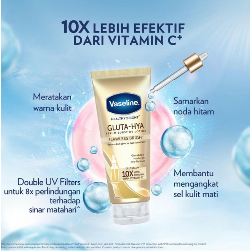Sữa dưỡng thể chống nắng Vaseline Gluta Hya Flawless Glow.