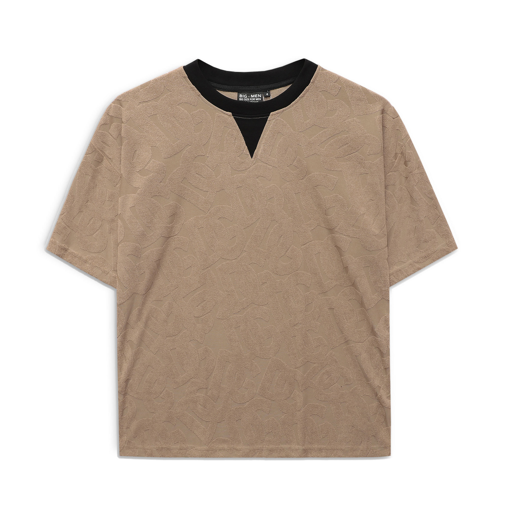 Áo thun họa tiết thời trang vải nhung nổi độc đáo bigsize nam < 140kg
