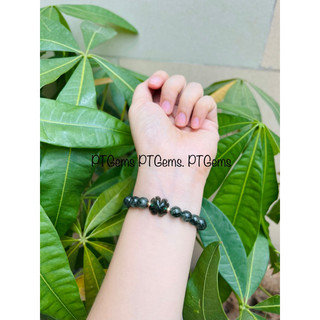 Vòng Tay cỏ 4 lá Thạch.anh Tóc xanh hợp mệnh mộc và hoả- PTGems