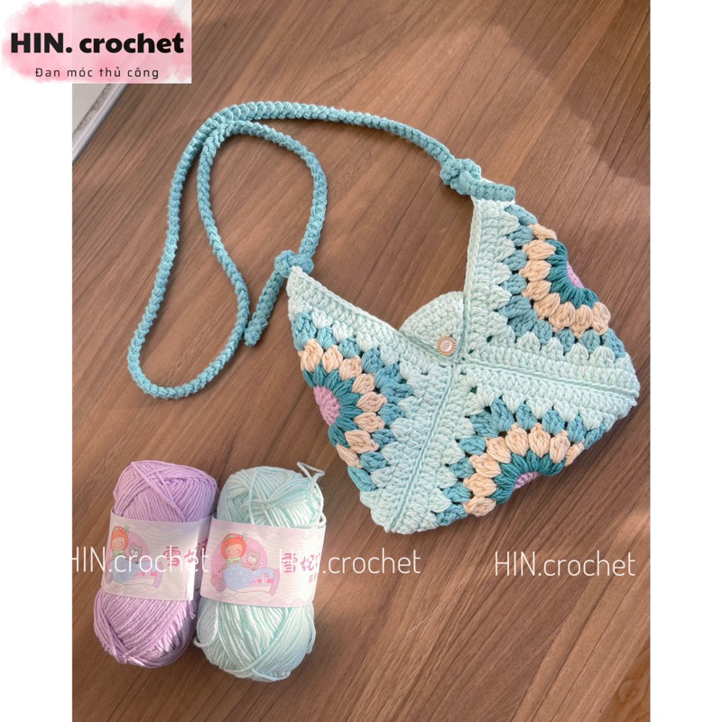 HIN crochet -Túi len móc thủ công hoạ tiết