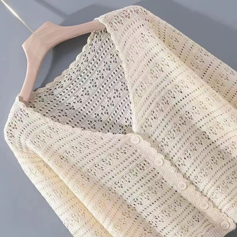 (ORDER)- Áo khoác len cadigan mỏng dạng lưới vintage Hàn Quốc-Kèm ảnh thật