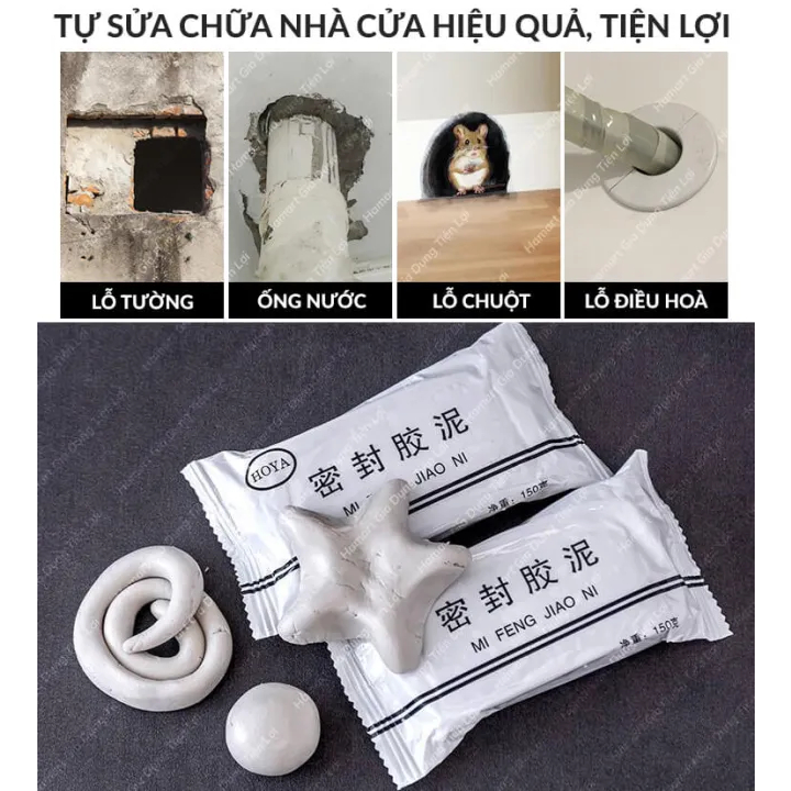 Xi măng trắng chống thấm cách nhiệt - Xi măng dẻo bịt lỗ điều hòa, đường ống nước