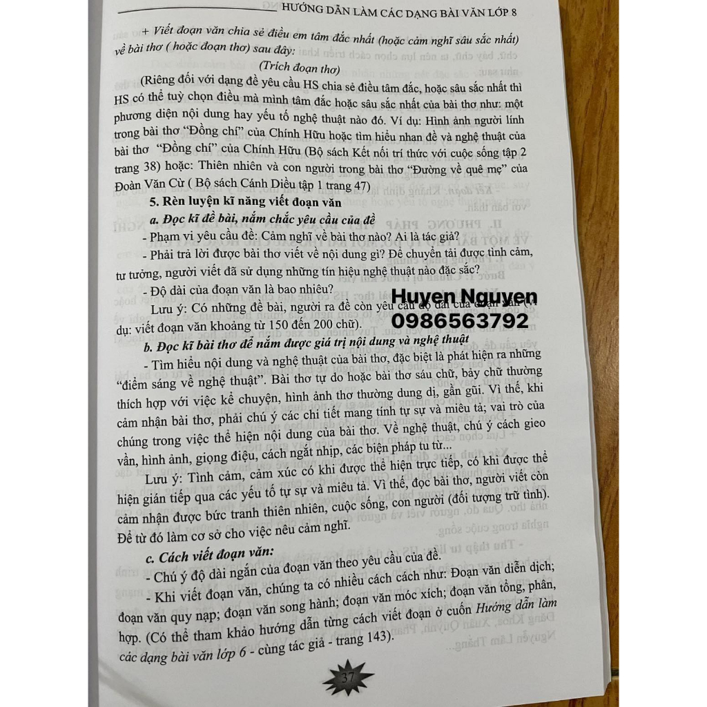 Sách - Hướng dẫn làm các dạng bài văn lớp 8