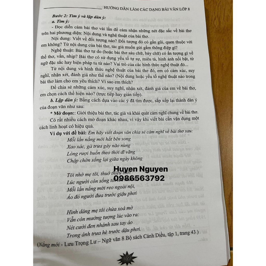 Sách - Hướng dẫn làm các dạng bài văn lớp 8