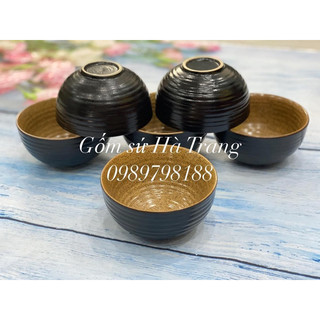 Combo bát cơm nâu gốm gốm sứ Bát Tràng cao cấp