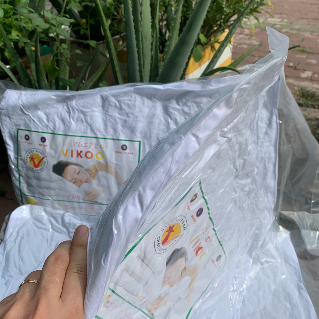 Ruột gối hơi cao cấp 40 x 60cm, 45 x 65cm, 50 x 70cm Vikoo chất liệu bông gòn có khoá kéo giặt được gòn