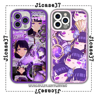 Ốp lưng iphone cạnh vuông JMCase Raiden Shogun Game Anime Genshin Impact 7/7plus/8/8plus/x/xs/11/12/pro/max/plus/promax